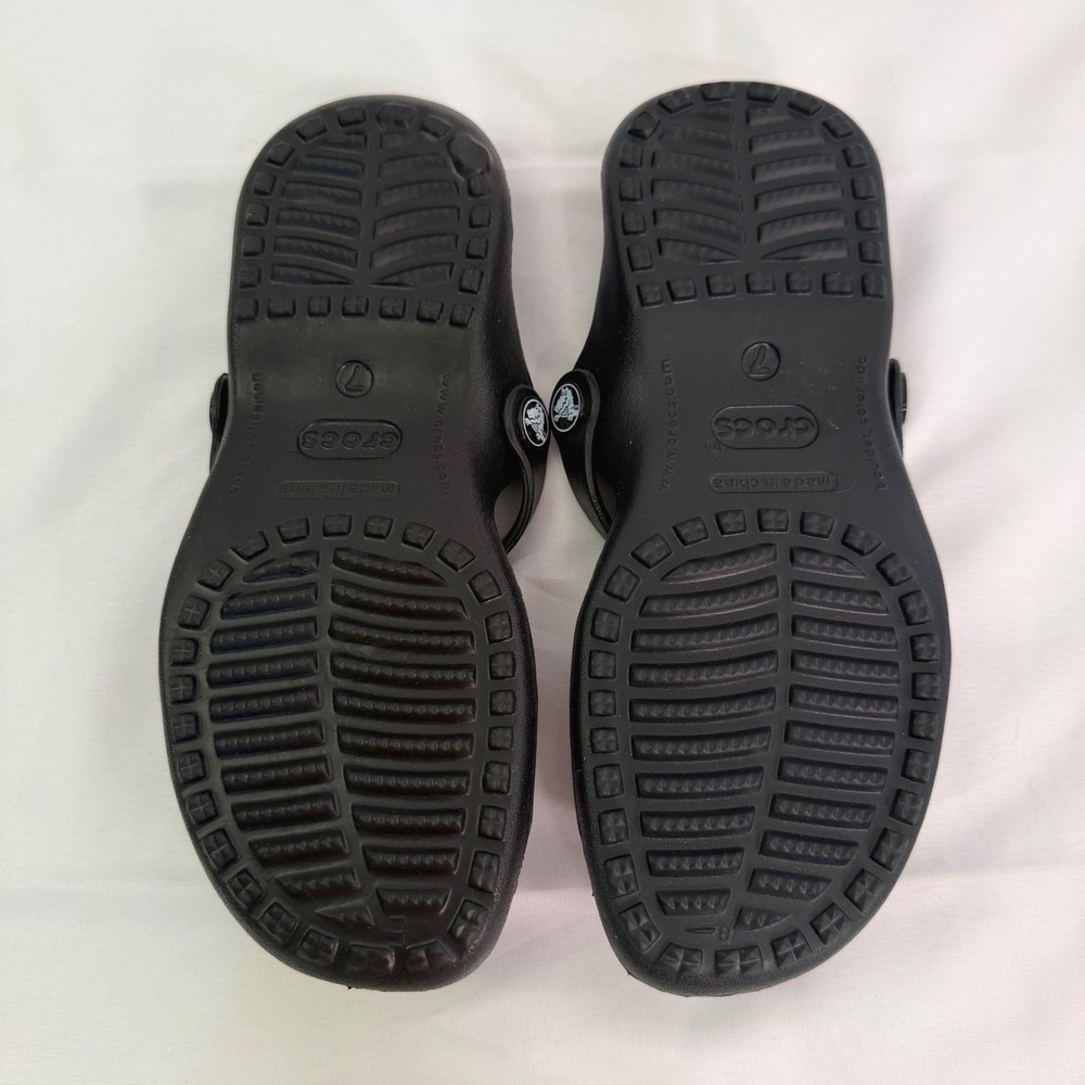 Crocs Cleo II Black Dual Strap Slide Sandals Womens Size 7 Water Friendly Shoes - Picture 13 of 16